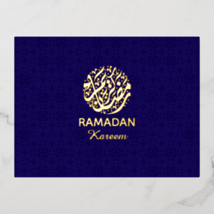 Carte Postale De Vacances En Aluminium Ramadan Kareem feuille d'or islamique