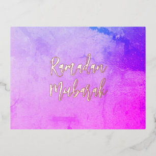 Carte Postale De Vacances En Aluminium Ramadan Moubarak Ramadan Kareem Or Rose