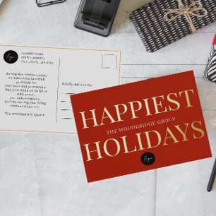 Carte Postale De Vacances En Aluminium ROUGE Entreprise Non-Photo LOGO FÊTES