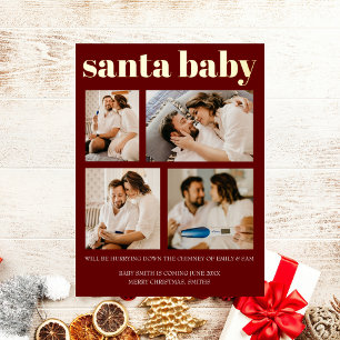 Carte Postale De Vacances En Aluminium Santa Baby Pregnancy Announcement Christmas