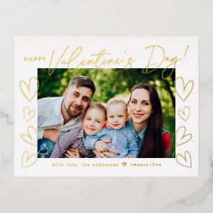 Carte Postale De Vacances En Aluminium Script or moderne Valentine's Day Photo