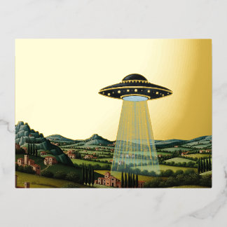 Carte Postale De Vacances En Aluminium Sienne OVNI -