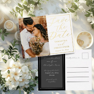 Carte Postale De Vacances En Aluminium Simple Faire Part de Mariage avec un Vrai RUBAN