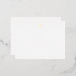 Carte Postale De Vacances En Aluminium Simple Heart Gold Foil Note Card