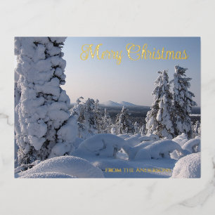 Carte Postale De Vacances En Aluminium Snowy Winter Scenery Noël