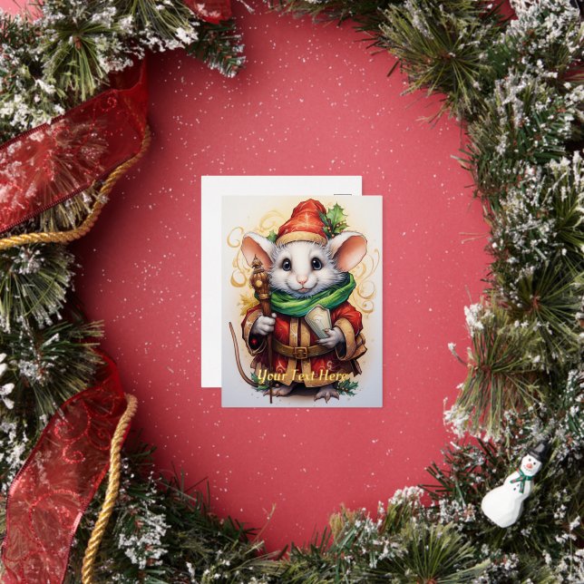 Carte Postale De Vacances En Aluminium Souris de Noël 4 (Insitu)