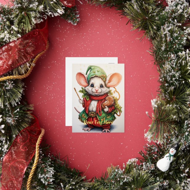 Carte Postale De Vacances En Aluminium Souris de Noël 46 (Insitu)