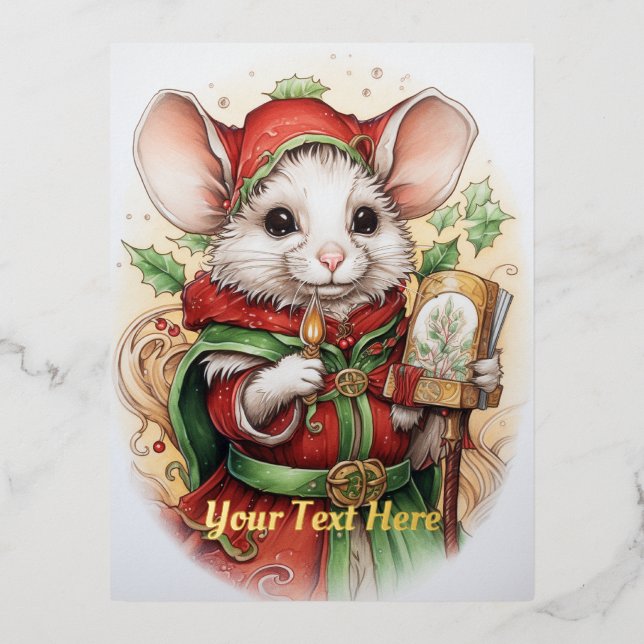 Carte Postale De Vacances En Aluminium Souris de Noël 48 (Recto)
