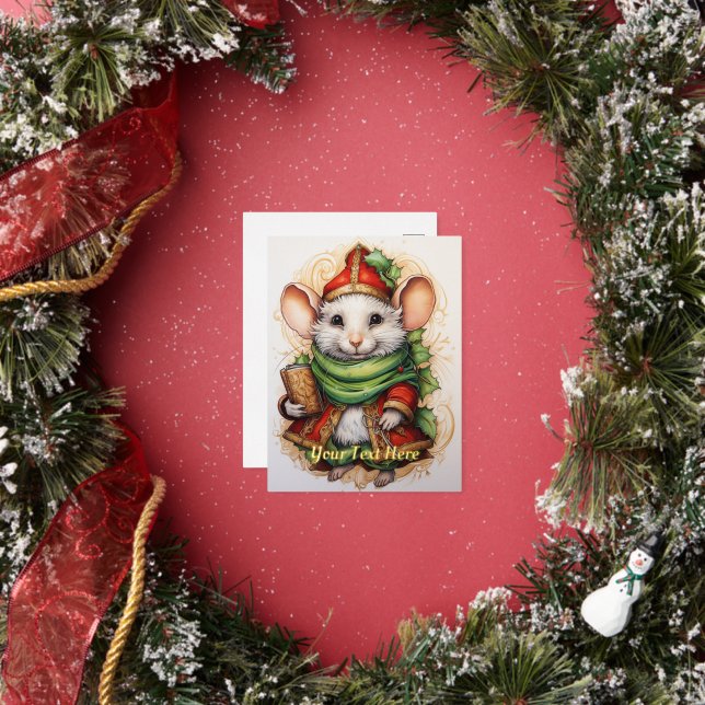 Carte Postale De Vacances En Aluminium Souris de Noël 5 (Insitu)