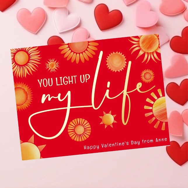 Carte Postale De Vacances En Aluminium Tu illumines ma vie Saint-Valentin (Créateur téléchargé)