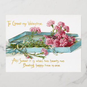 Carte Postale De Vacances En Aluminium Valentine des oeilles roses vintages
