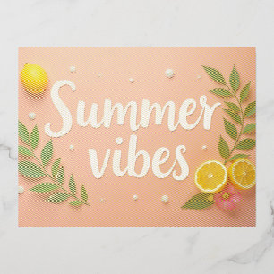 Carte Postale De Vacances En Aluminium Vibes d'été