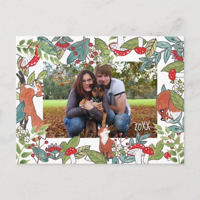 Carte postale de vacances Fox Woodland Design (Devant)