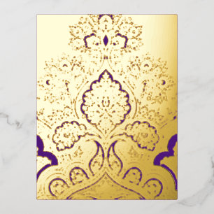 Carte postale de vacances Paisley foil
