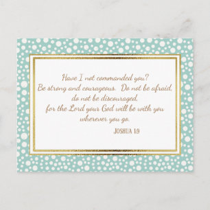 Carte postale de verset biblique chrétien bleu bla