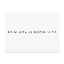 Carte postale de verset biblique « Dieu est Lumièr