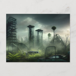 Carte postale de ville post-apocalyptique