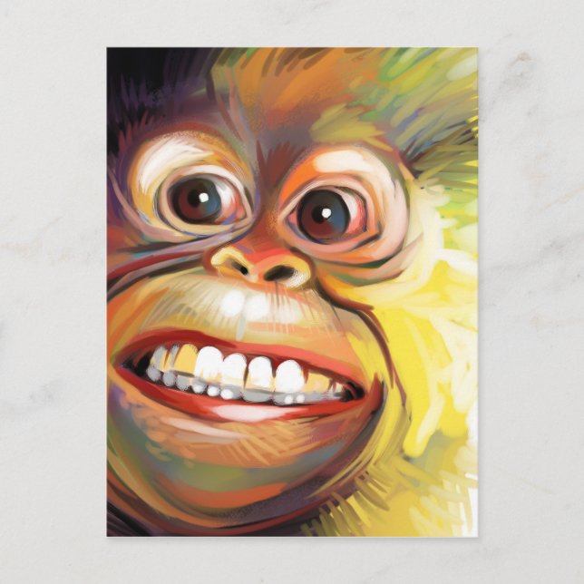 Carte postale de visage de singe (Devant)