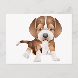 Carte postale de voeux de chien beagle