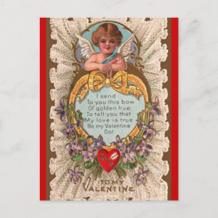 Carte postale de voeux de la Saint-Valentin vintag