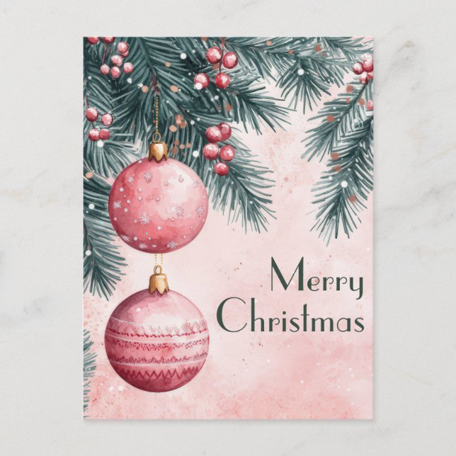 Carte postale de voeux de Noël festive et élégante (Devant)