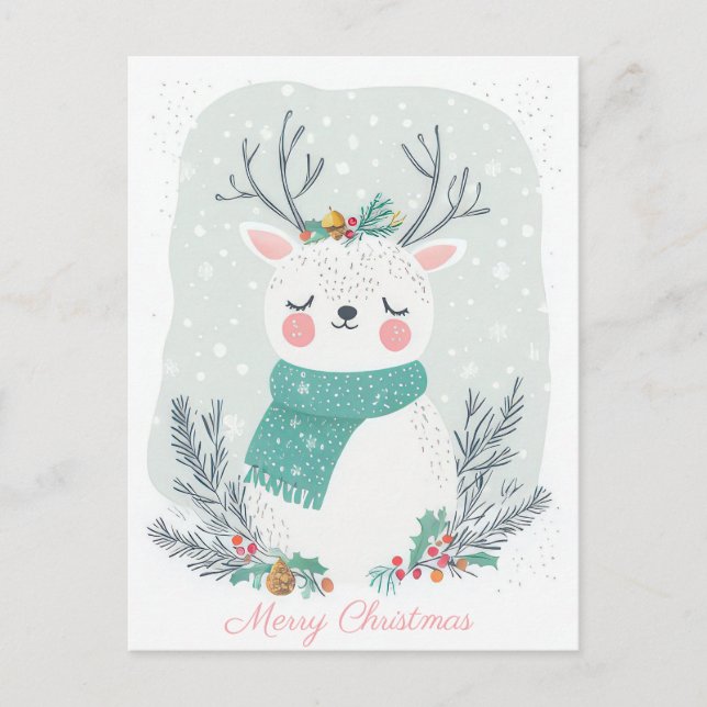 Carte postale de voeux de Noël festive et élégante (Devant)