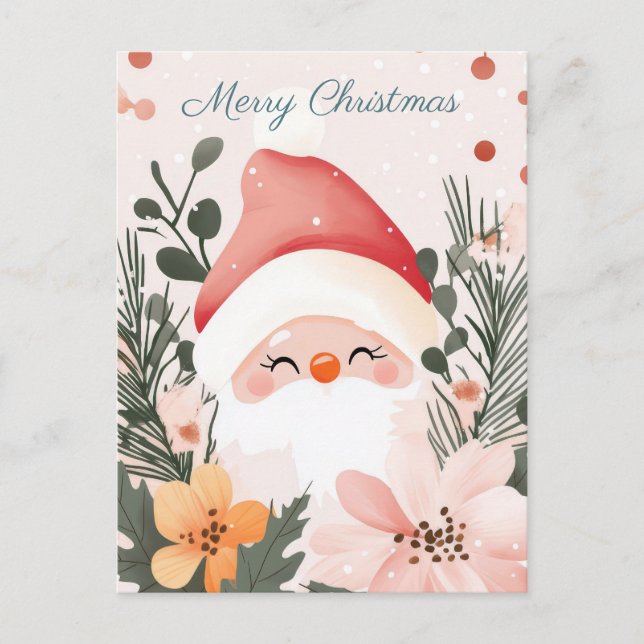 Carte postale de voeux de Noël festive et élégante (Devant)