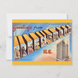 Carte postale de vœux Greensboro NC