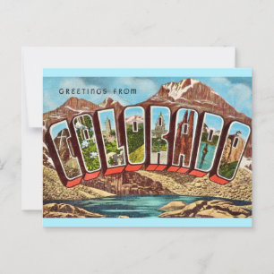 Carte postale de vœux vintage Blue Colorado