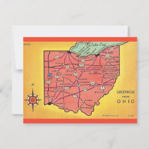 Carte postale de voeux vintage Ohio