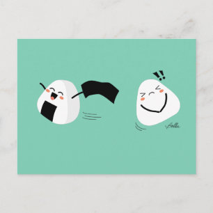 Carte postale de vol Kawaii Onigiri