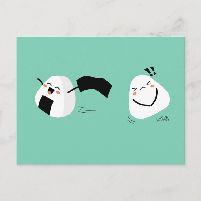 Carte postale de vol Kawaii Onigiri (Devant)