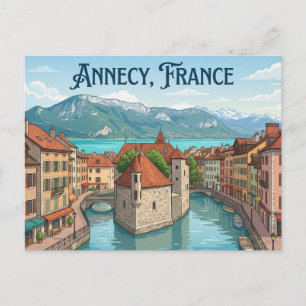 Carte postale de voyage à Annecy France