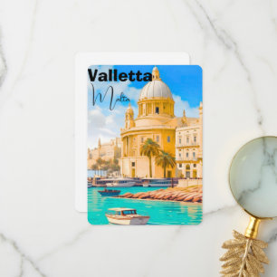 Carte postale de voyage à La Valette Malte, La Val