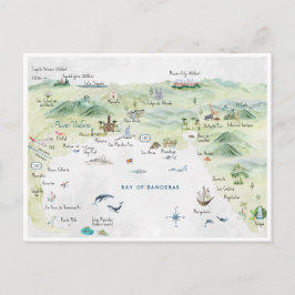 Carte postale de voyage à l'aquarelle | Puerto Val