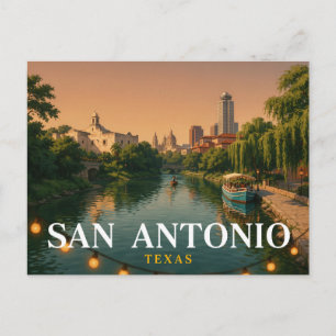 Carte postale de voyage à San Antonio Texas Rive