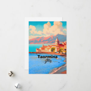 Carte postale de voyage à Taormine Italie, Art de 