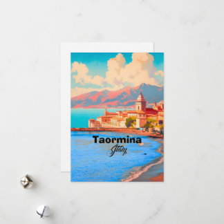Carte postale de voyage à Taormine Italie, Art de