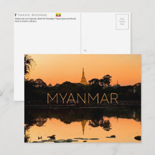 Carte postale de voyage à Yangon, Myanmar