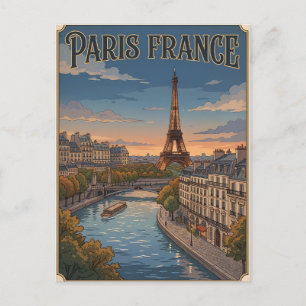 Carte postale de voyage d'anime vintage Paris Fran