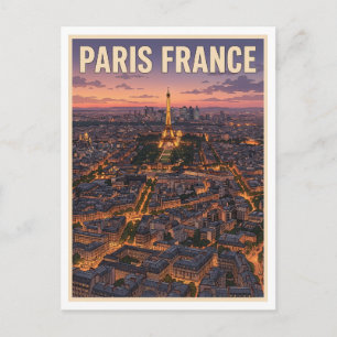 Carte postale de voyage d'anime vintage Paris Fran