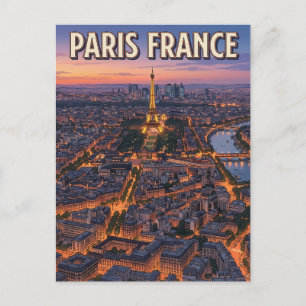 Carte postale de voyage d'anime vintage Paris Fran