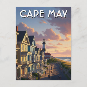 Carte postale de voyage de Cape May, New Jersey
