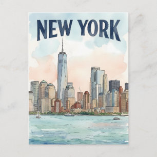 carte postale de voyage de New York City