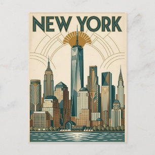 carte postale de voyage de New York City