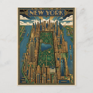 carte postale de voyage de New York City
