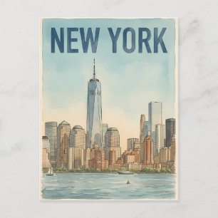 carte postale de voyage de New York City