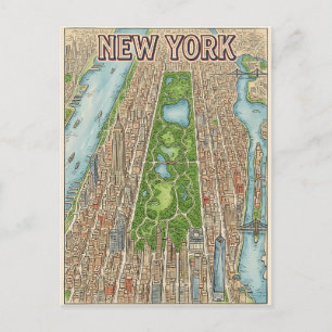 carte postale de voyage de New York City