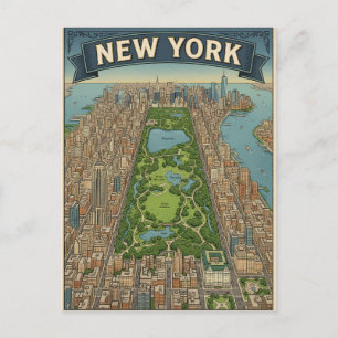 carte postale de voyage de New York City
