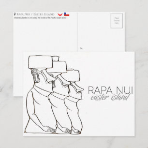 Carte postale de voyage de Rapa Nui / Île de Pâque